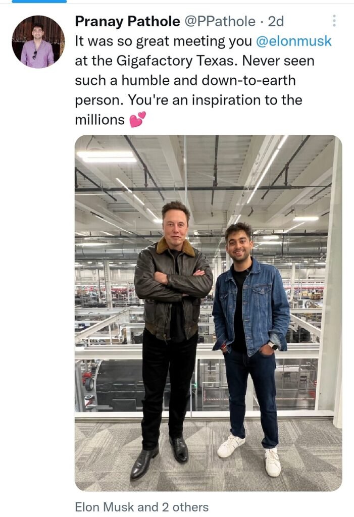 Elon musk and pranay pathole