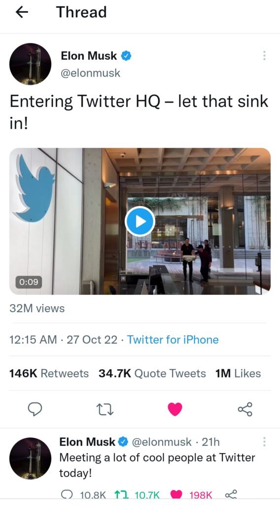 Why Elon Musk carried a Sink at Twitter Office?