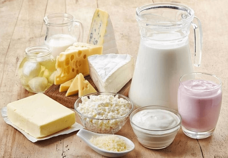 Dairy Products such as cheese, milk, butter etc.