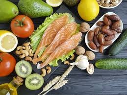 fish, avocados and dry fruits
