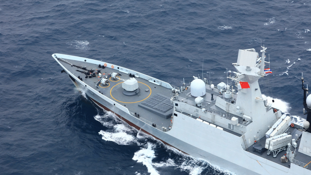 Navy Warship with countries flag on it