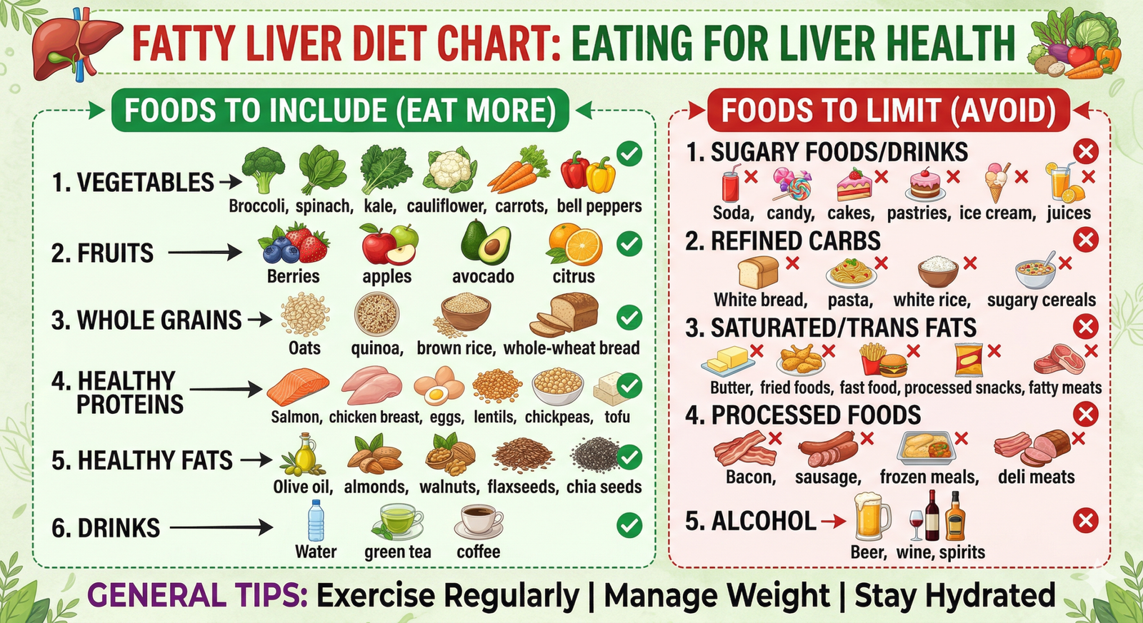 फैटी लिवर डाइट चार्ट: क्या खाएं और क्या न खाएं? - Fatty Liver Diet Chart in Hindi