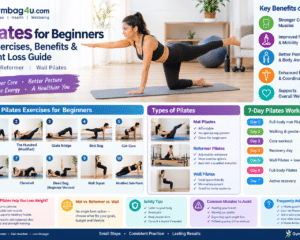 Pilates exercises for beginners at home on an exercise mat