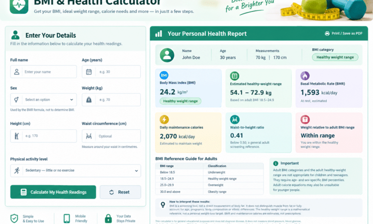 BMI & Health Calculator