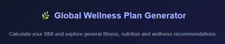 wellness plan generator
